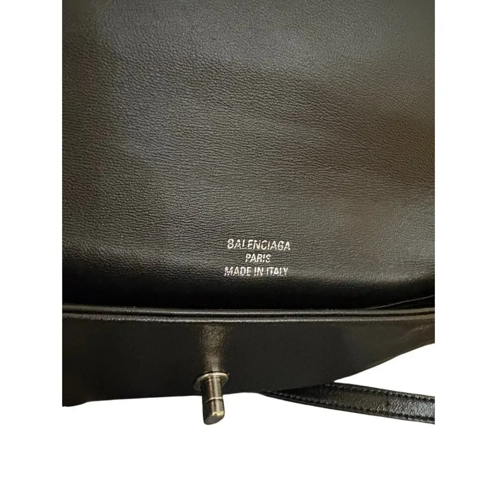 Balenciaga BB Soft Flap Smartphone Crossbody Bag Black Leather Dust Bag - Picture 8 of 15